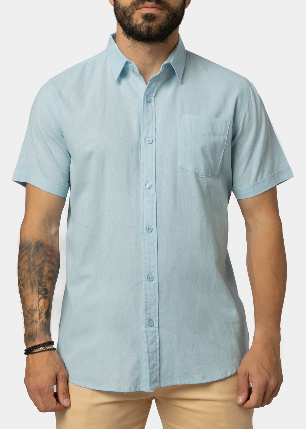 Light Blue Classic Shirt w/ Short Sleeves