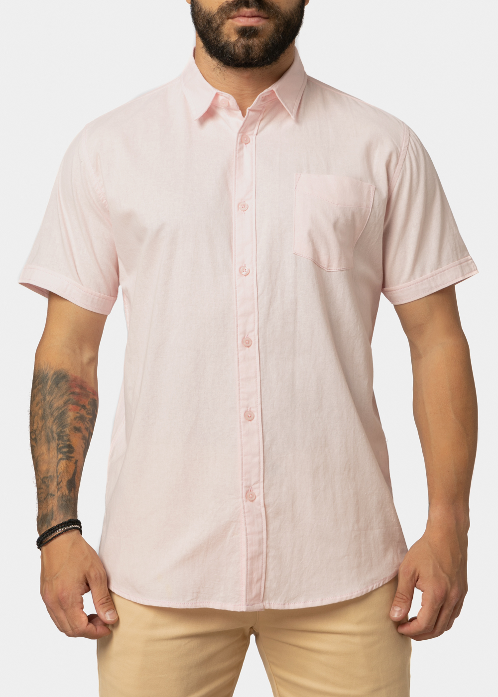 Light Pink Classic Shirt w/ Short Sleeves