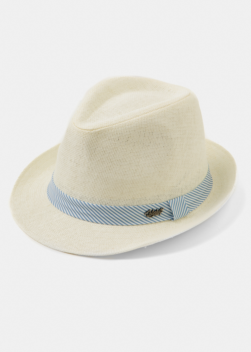 Ecru Fedora Hat w/ mariner hatband