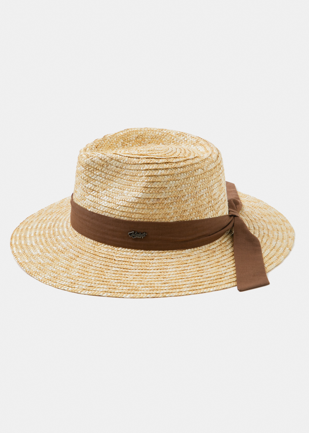 Handmade Natural Straw Panama Style Hat w/ maroon ribbon