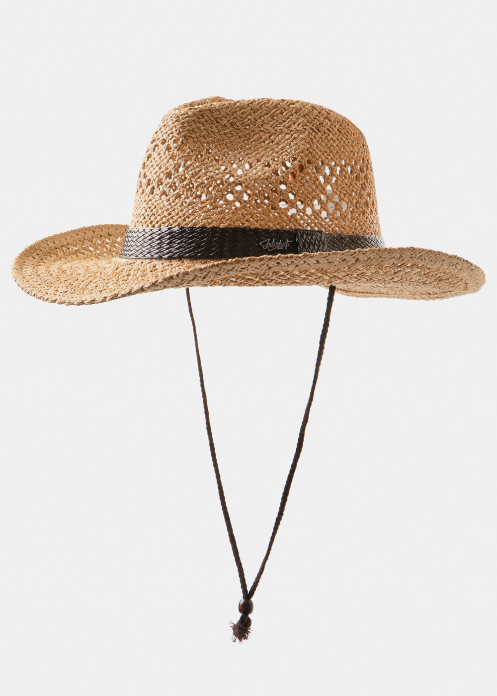 Cowboy Style Hat w/ brown hatband & neck cord