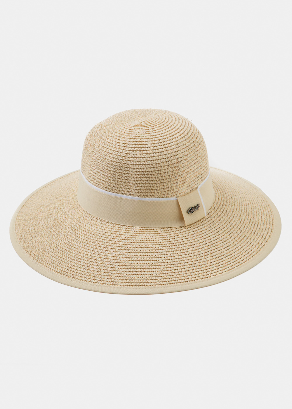 Beige Straw Hat w/ beige hatband