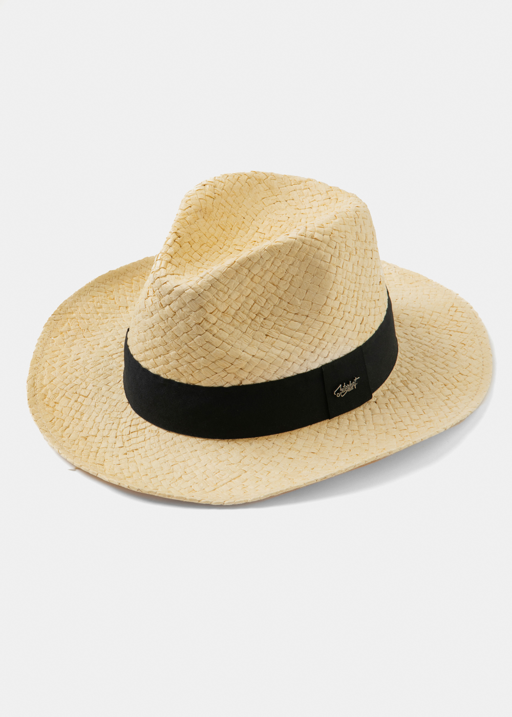 Beige Braided Panama Style Hat 