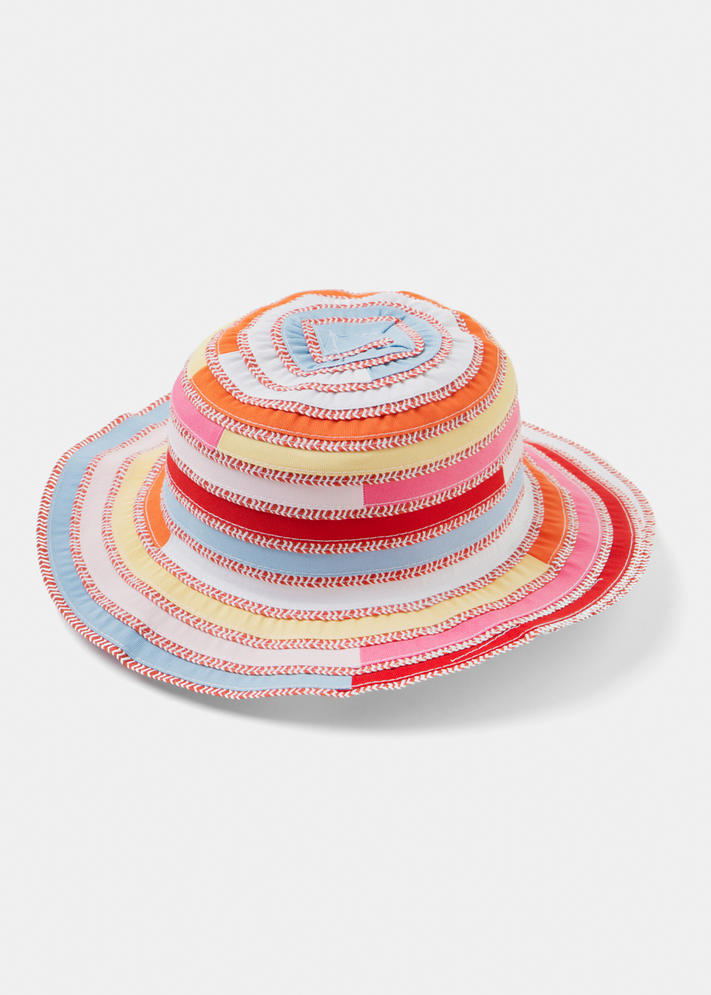 Girls Multicolour Hat w/ Top Stitches