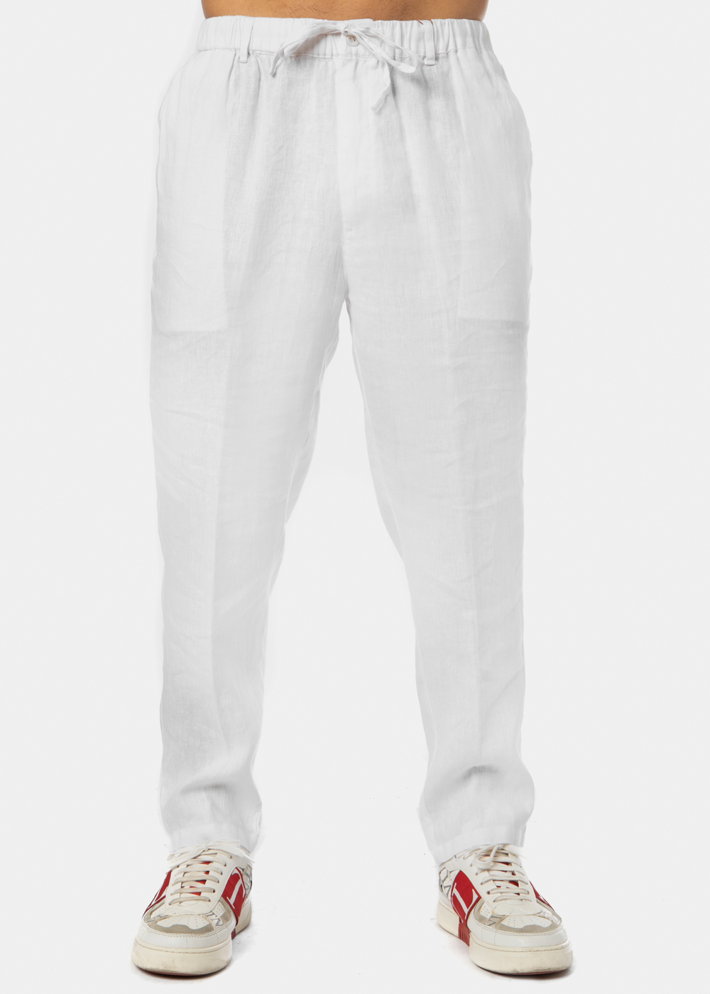 100% Linen White Long Pants