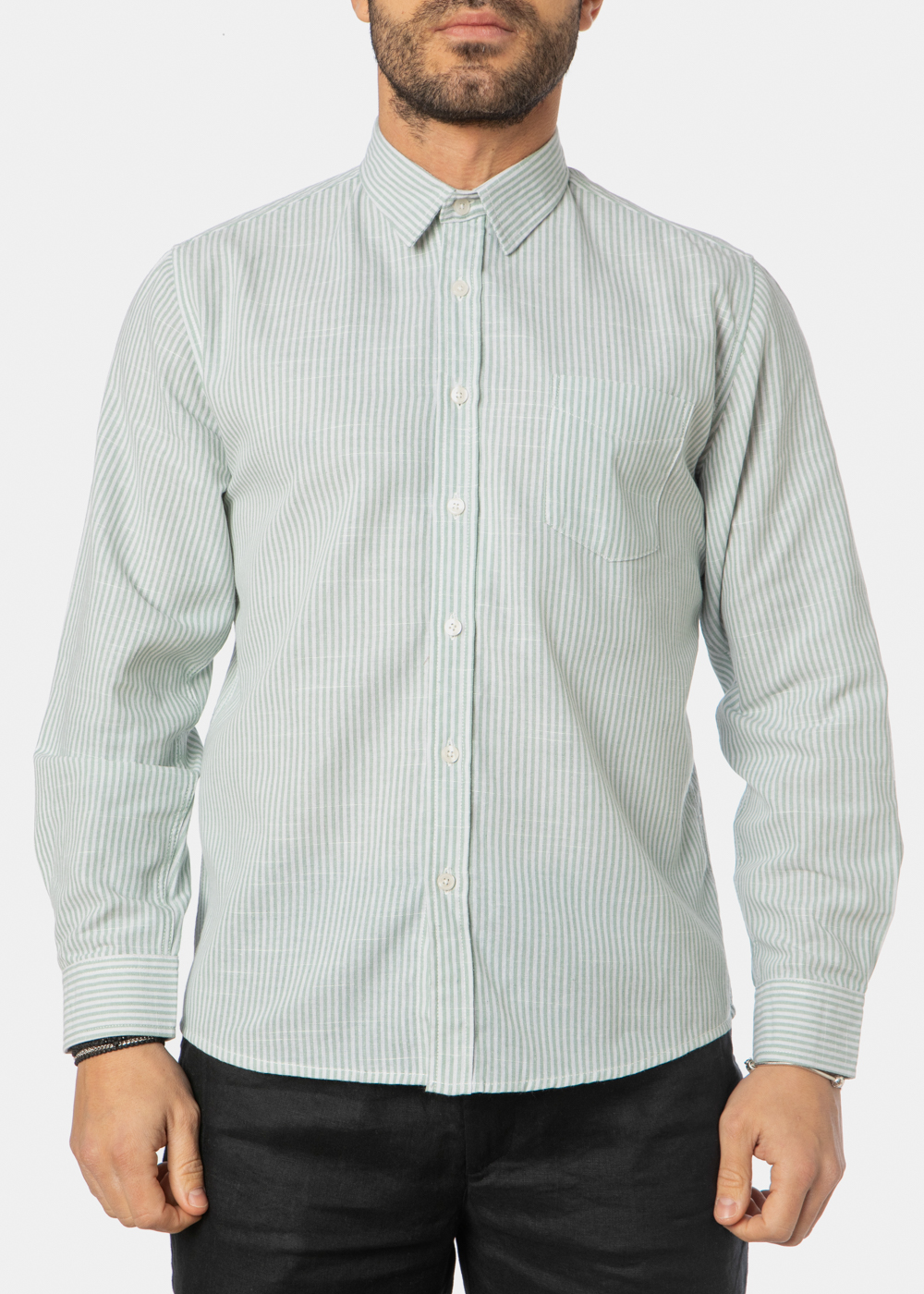 Green Striped Classic Shirt