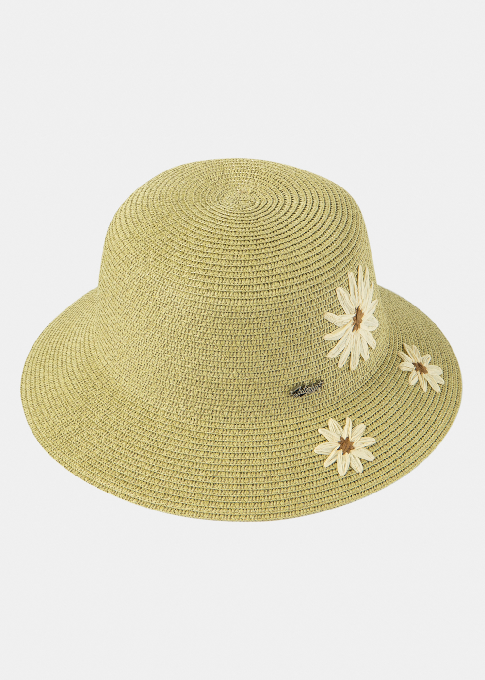 Green  Straw Hat w/ daisies