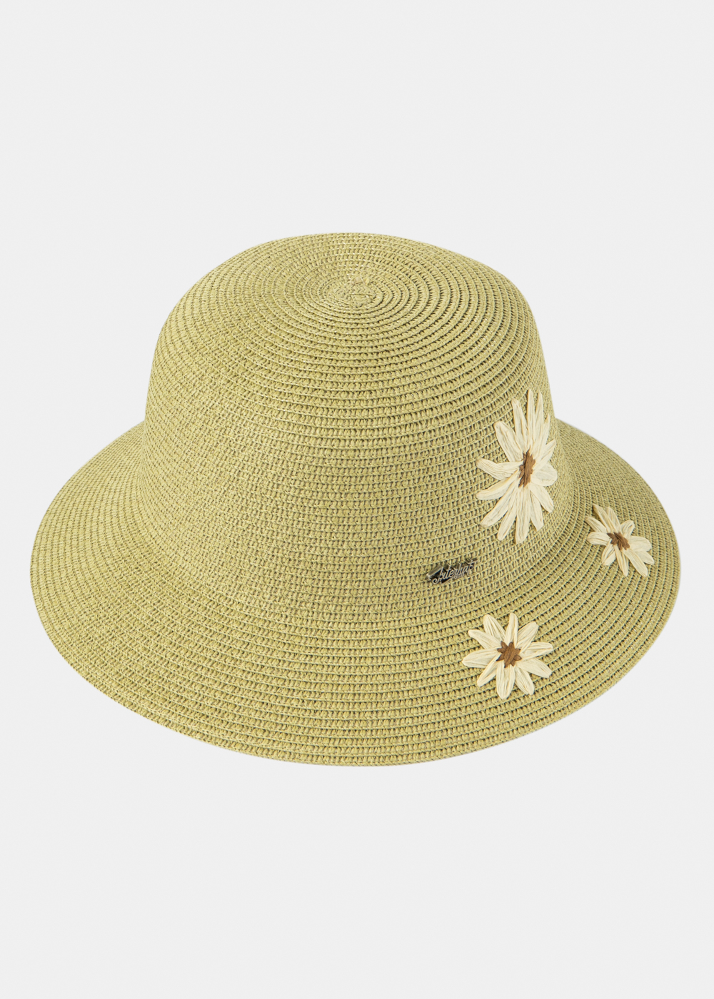 Green  Straw Hat w/ daisies