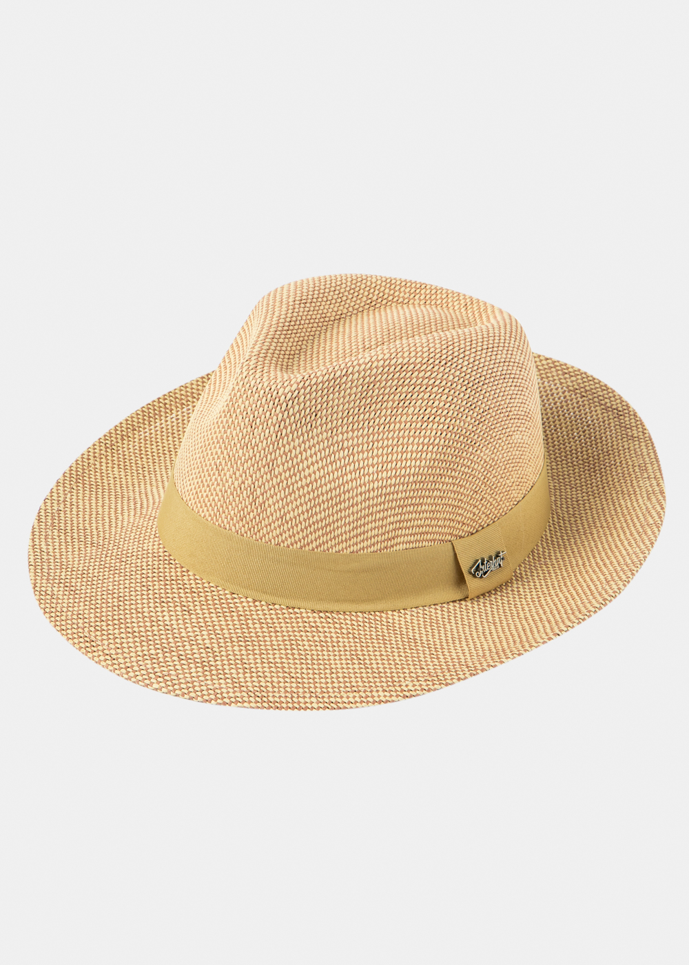 Brown Panama Style Hat w/ Olive Strap