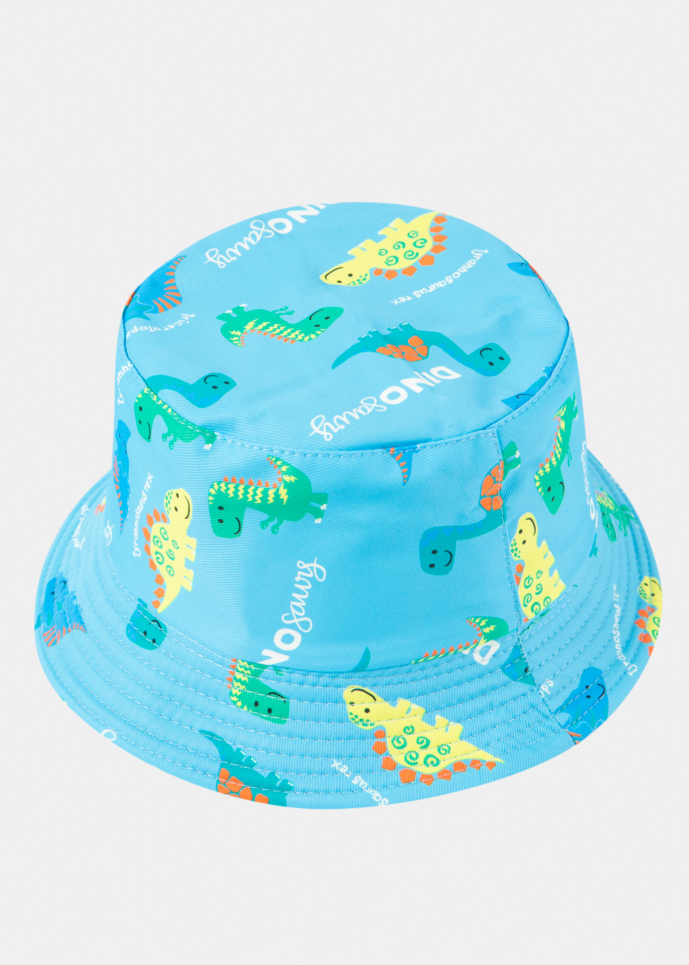 Kids Bucket Hat Double Face w/ Dino Pattern Blue