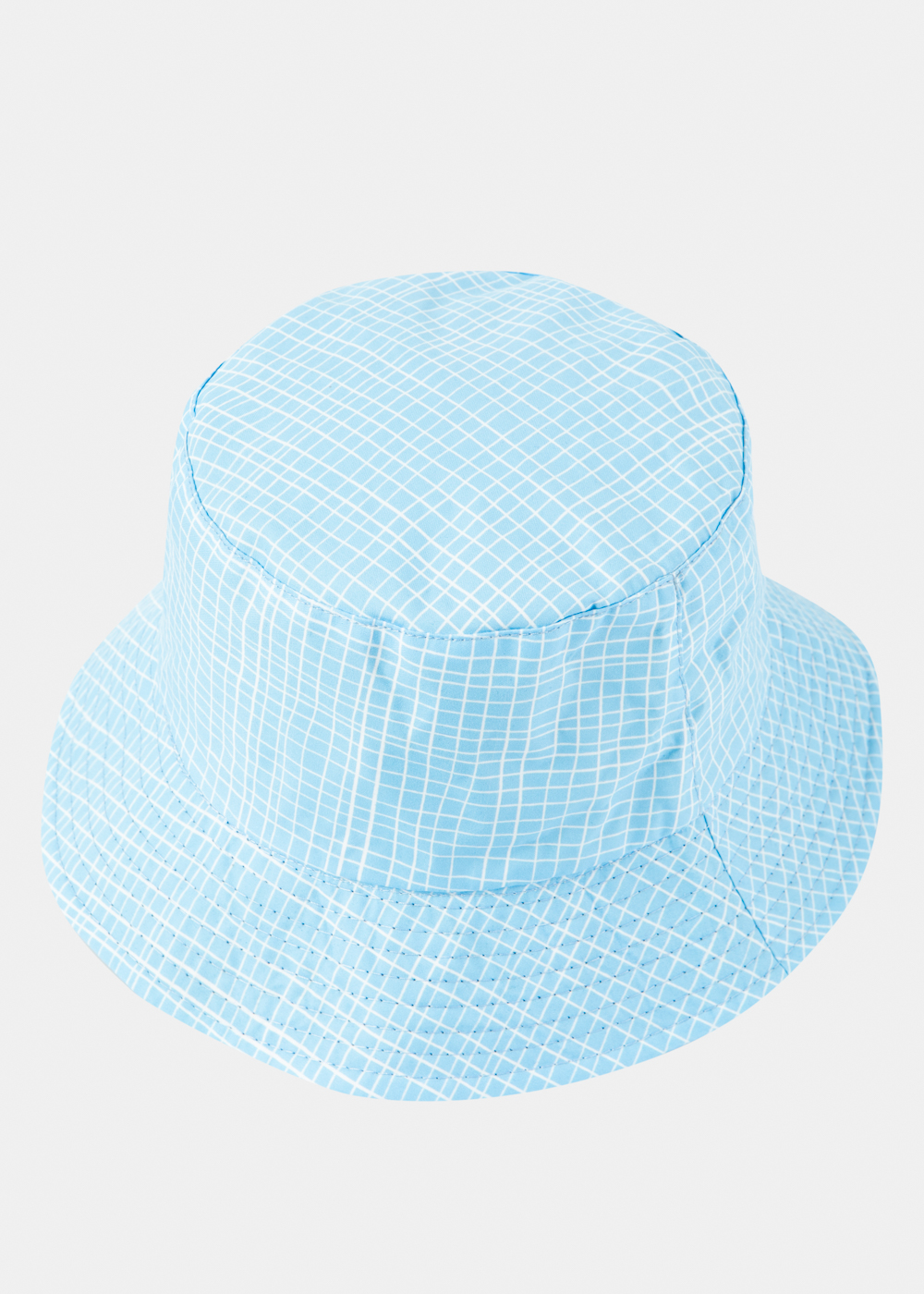 Double-Faced Bucket Hat Squares Pattern & Royal blue