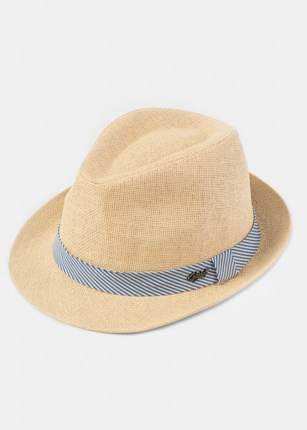 Beige Fedora Hat w/ mariner hatband