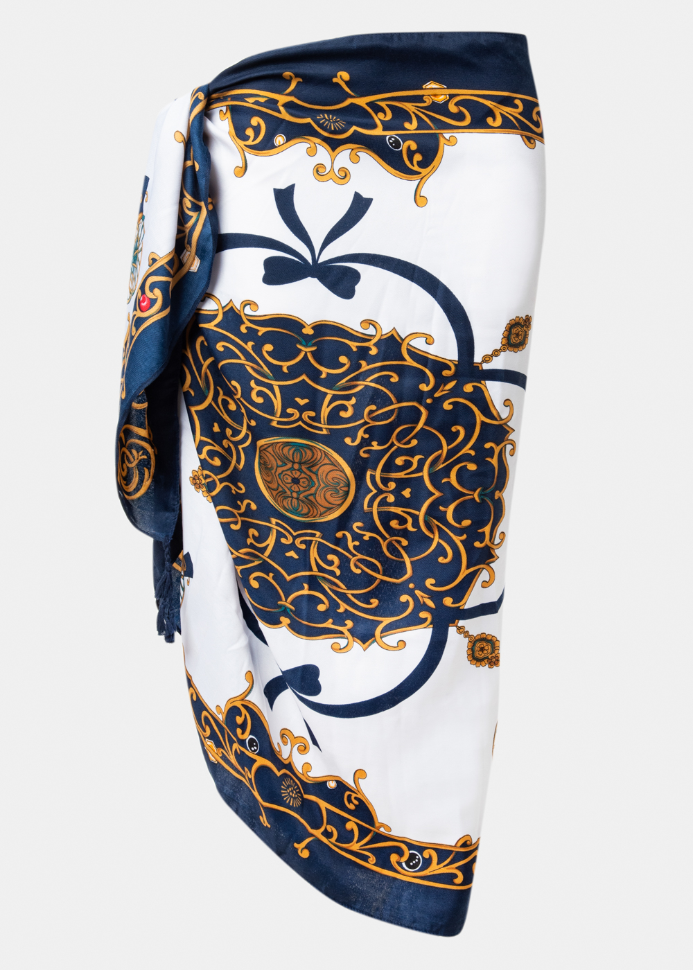 Navy & white pareo w/ vintage design