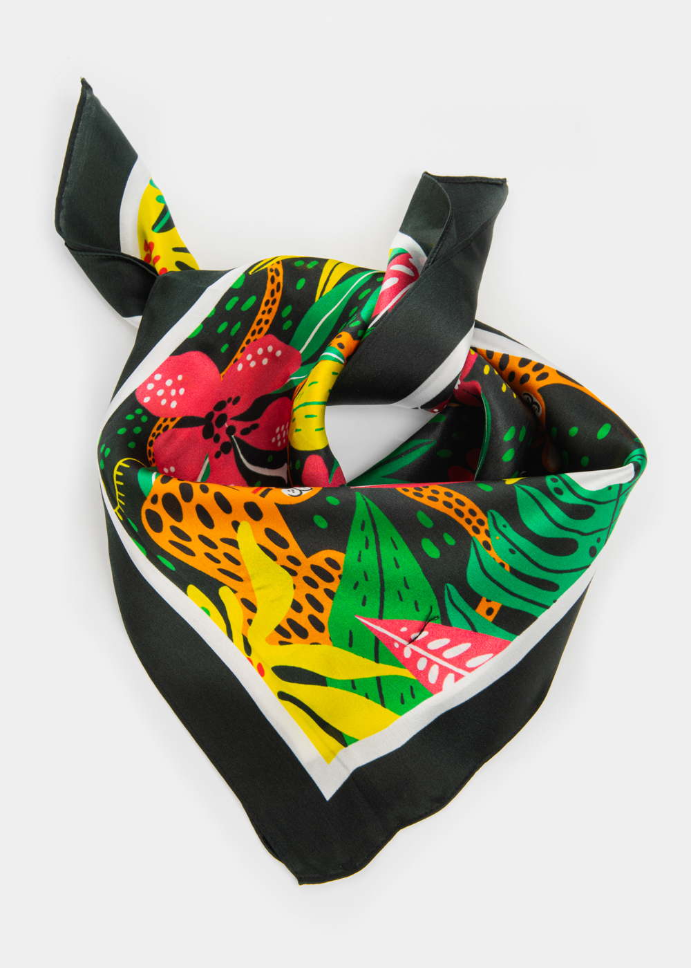 Tigers Print Silk Scarf