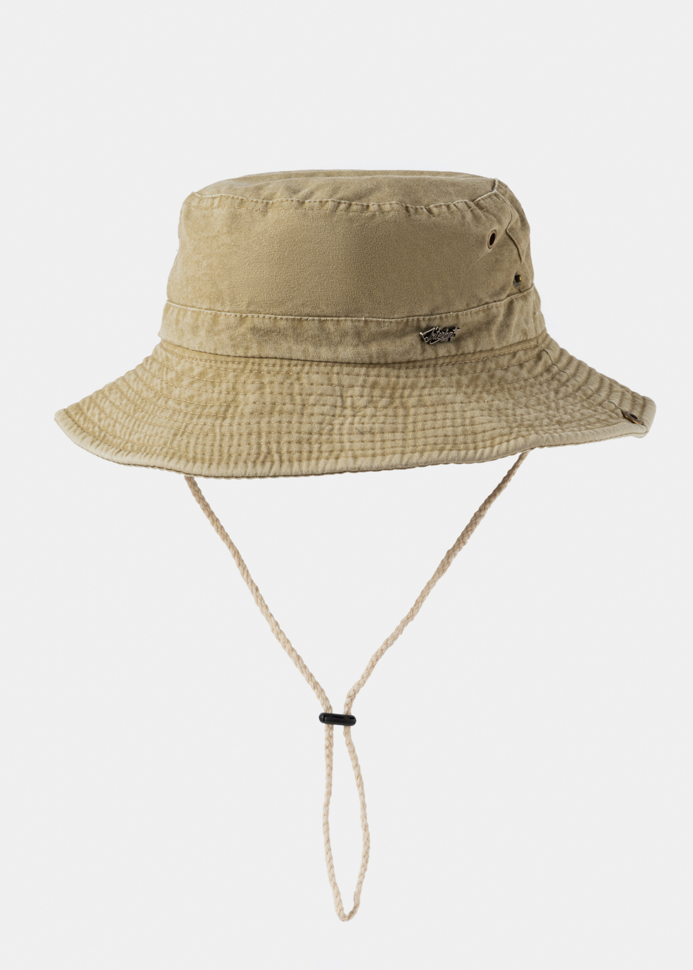 Beige Active Bucket Hat w/ Washed Cotton