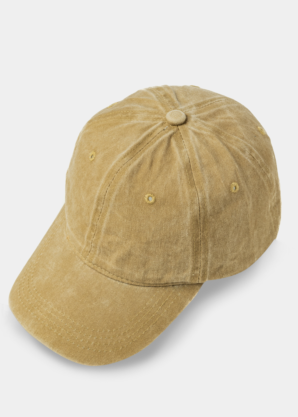 Washed Cotton Twill Cap - Beige