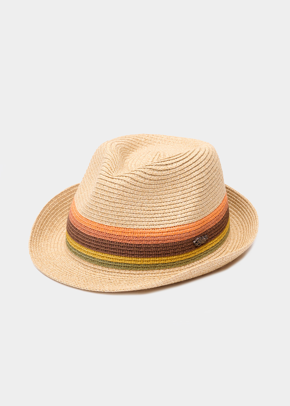 Beige fedora with raindow details 